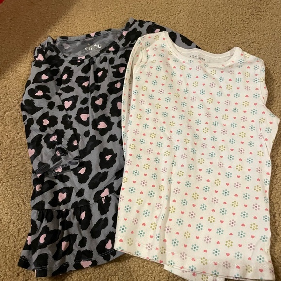 Long Sleeve Tees - Black Leopard and White Floral - Picture 1 of 1